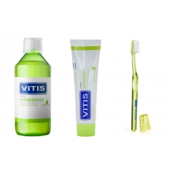 Vitis zestaw ortodontyczny - płyn pasta szczoteczka ortodontyczna
