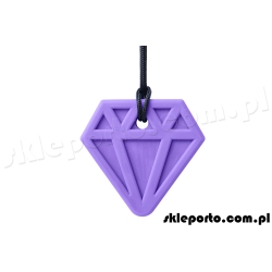 Gryzak logopedyczny naszyjnik w kształcie diamentu - twardy